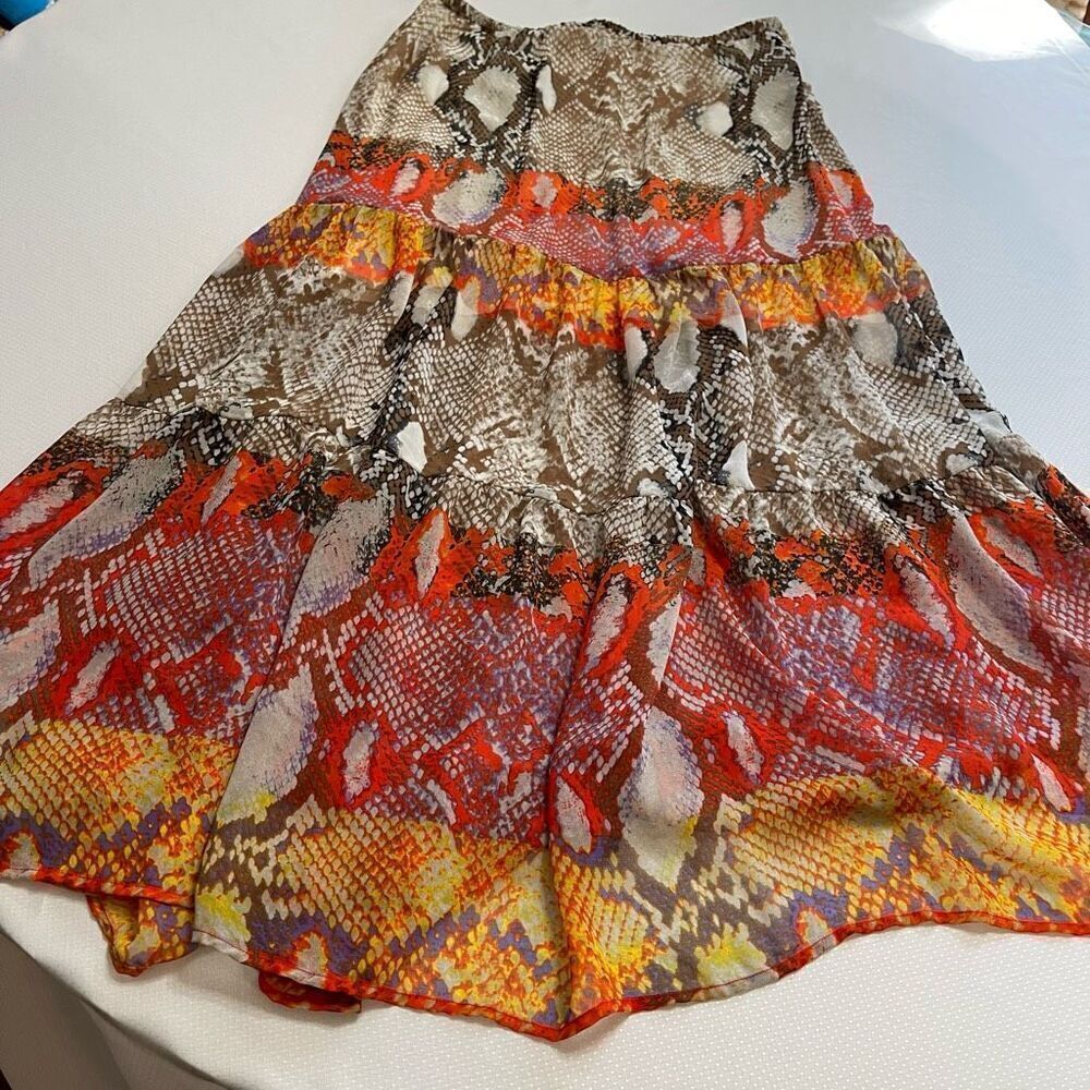 Hale Bob Snake Print Boho Maxi Skirt Size Large - Picture 5 of 5